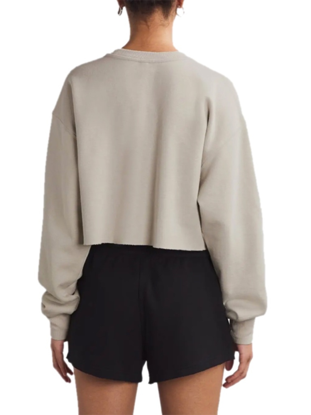 Skims Cotton Fleece Cropped Sweatshirt - Picture 2 of 8